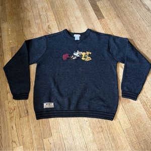 Mickey outdoors 100% wool pullover sweater size large